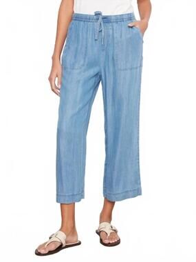 NEW CHARLIE B tencel wide leg jogger pants in medium blue